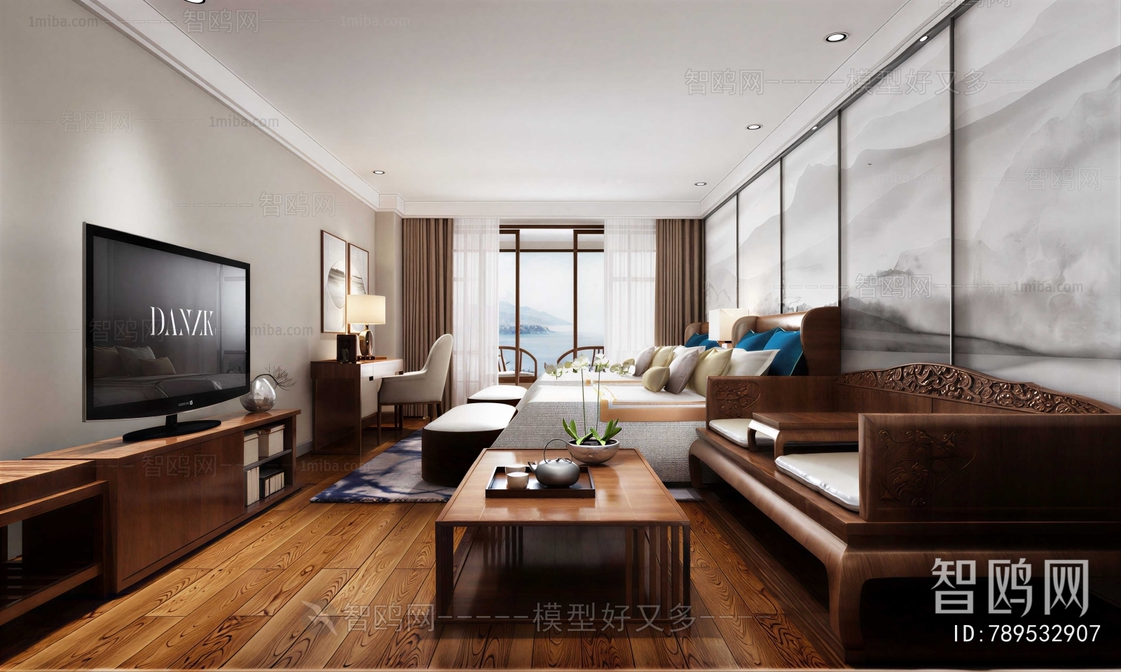 New Chinese Style Bedroom