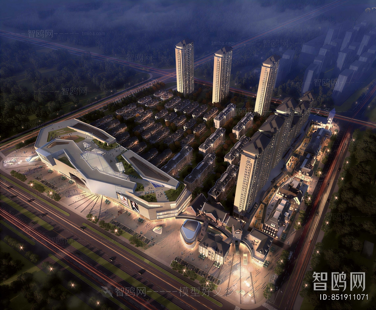 Modern Architectural Bird's-eye View Planning