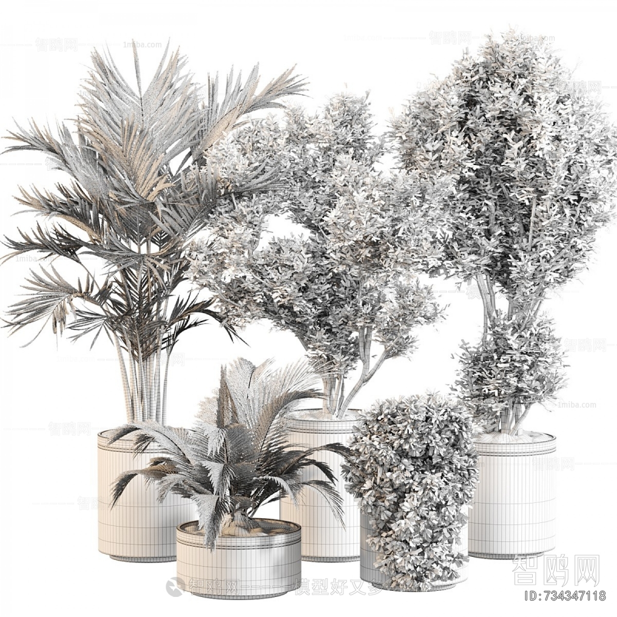 Modern Ground Green Plant Potted Plants