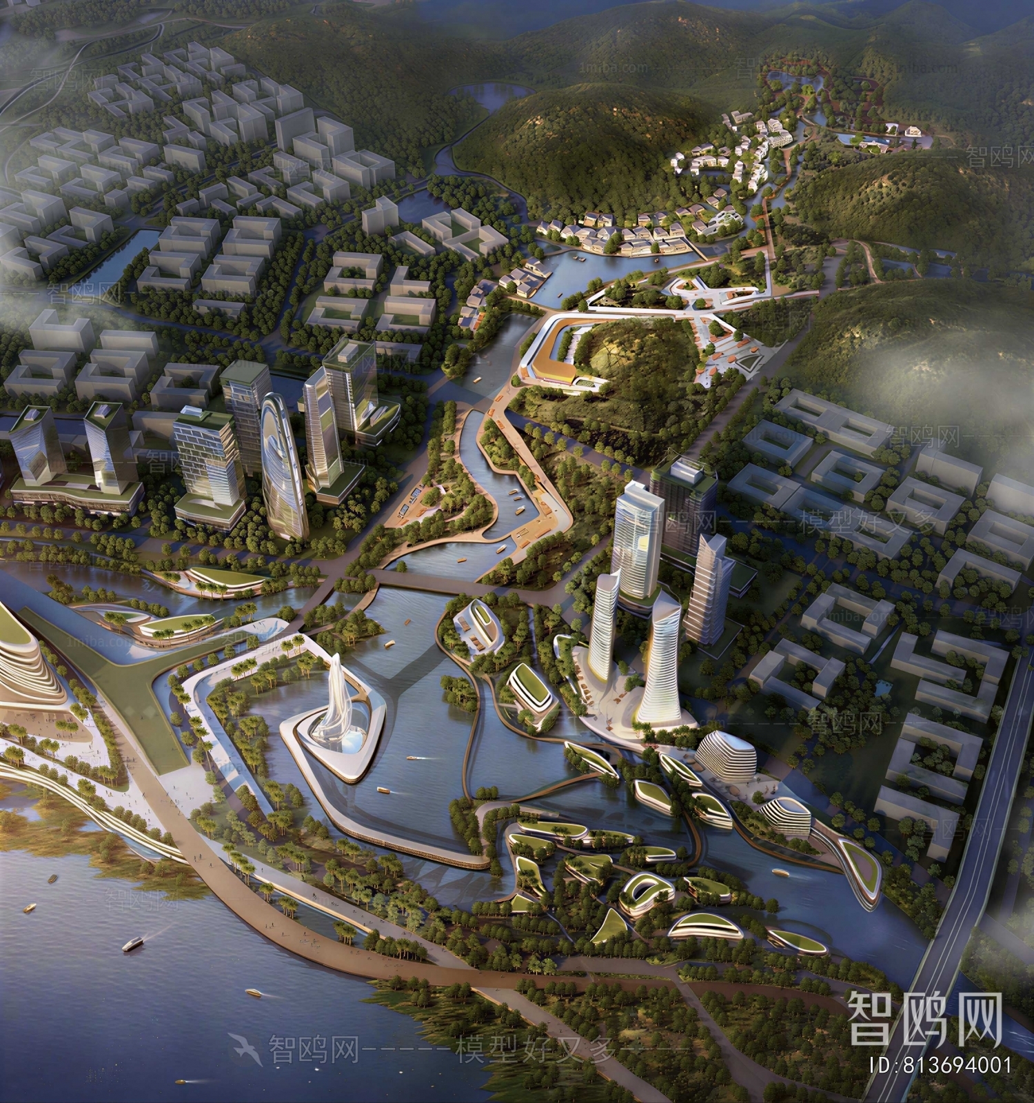 Modern Architectural Bird's-eye View Planning