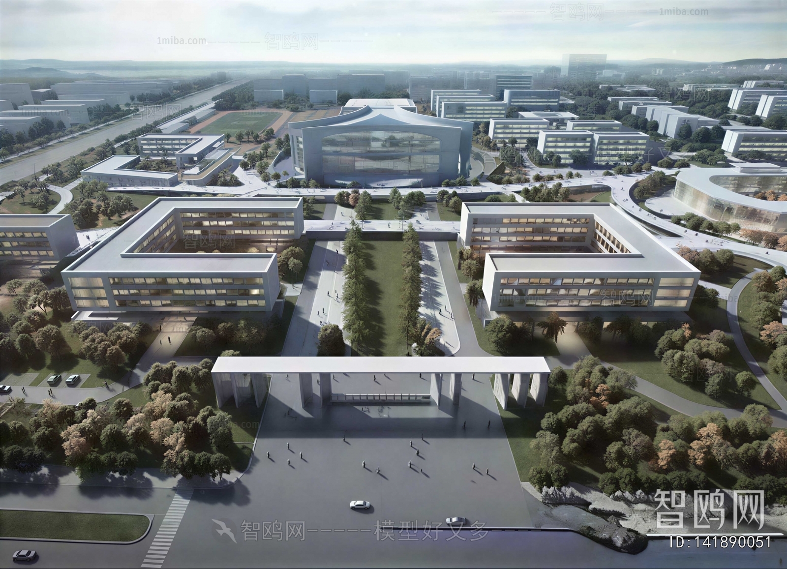 Modern Architectural Bird's-eye View Planning