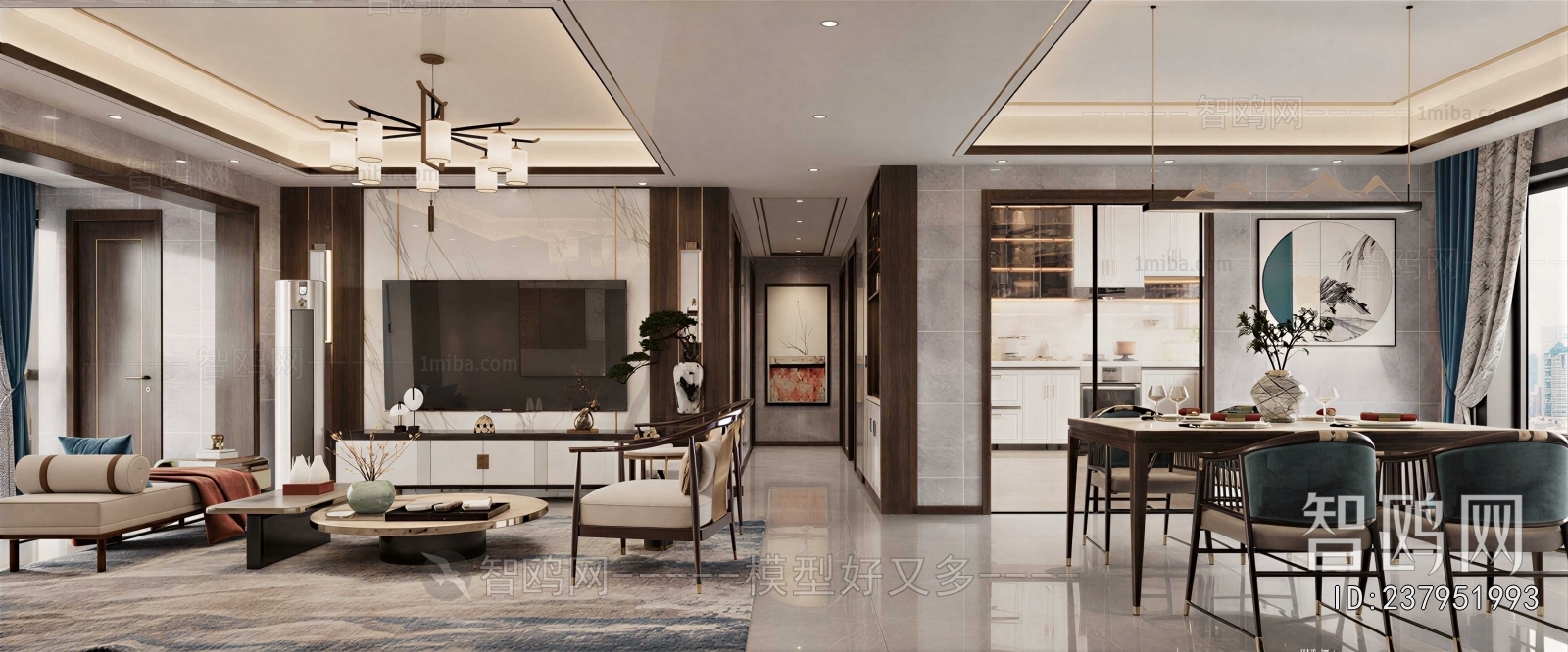 New Chinese Style A Living Room