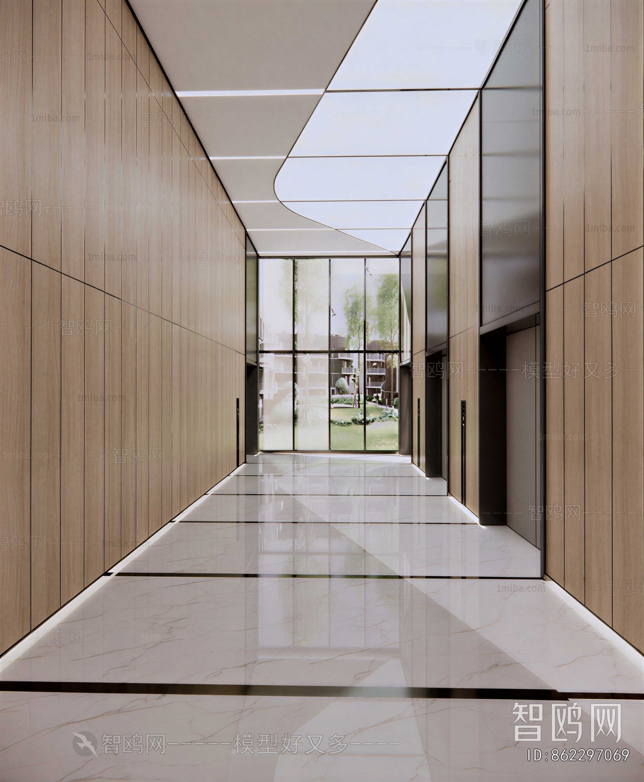 Modern Office Elevator Hall