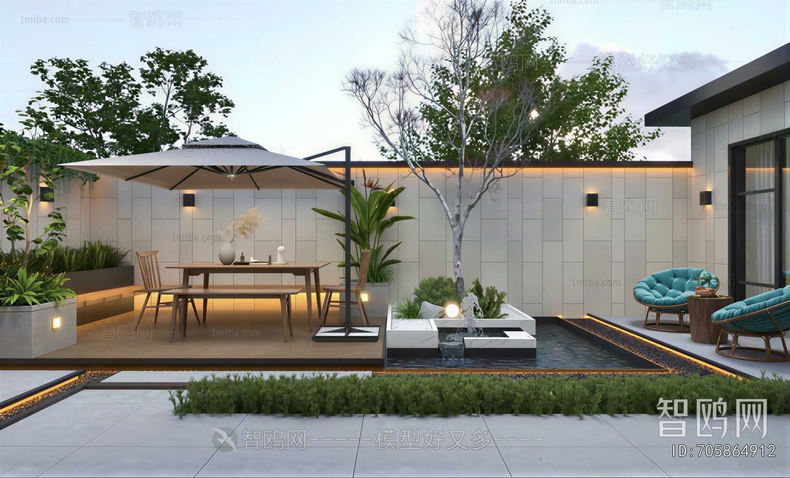 Modern Courtyard/landscape