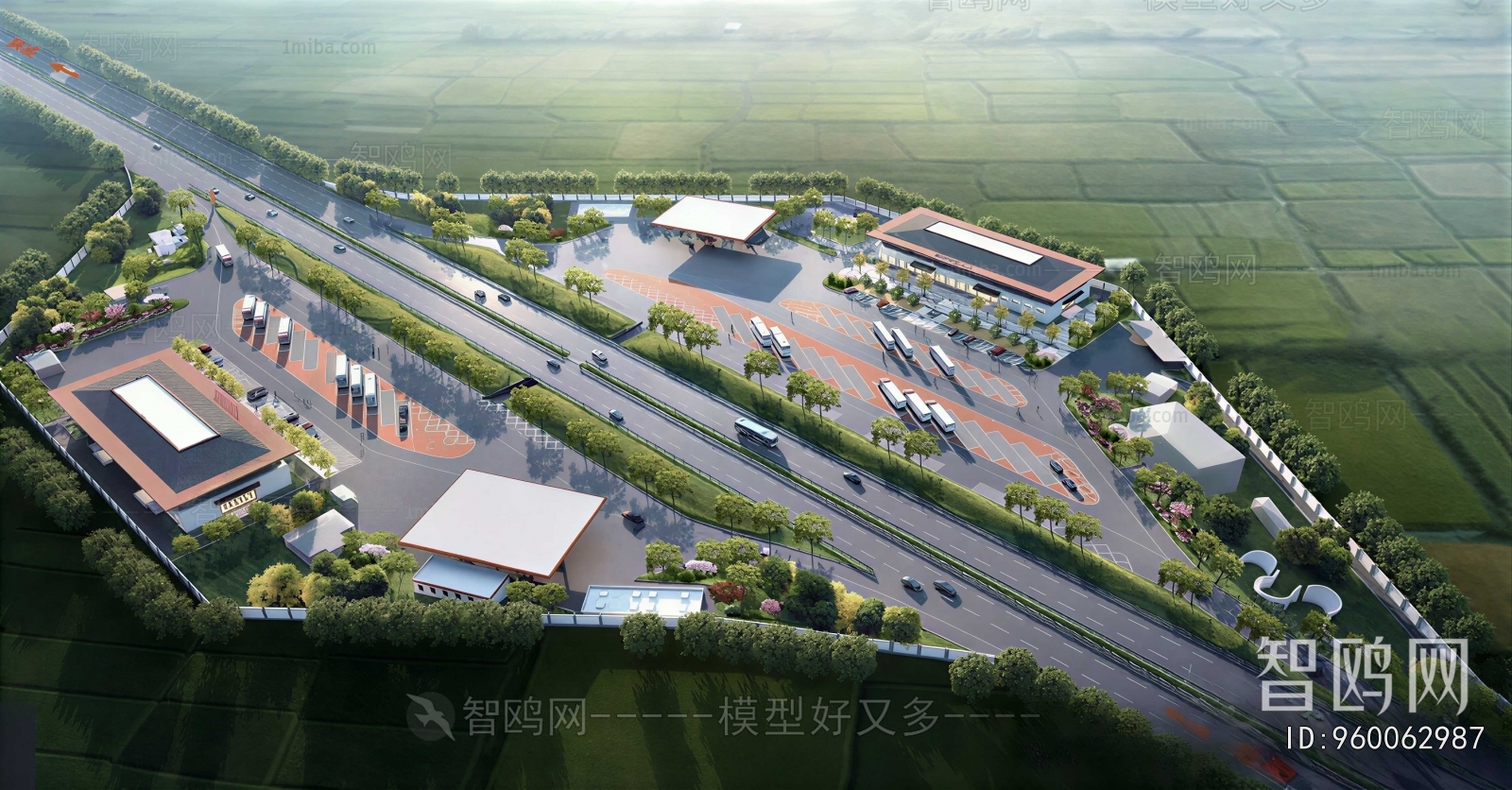 Modern Architectural Bird's-eye View Planning