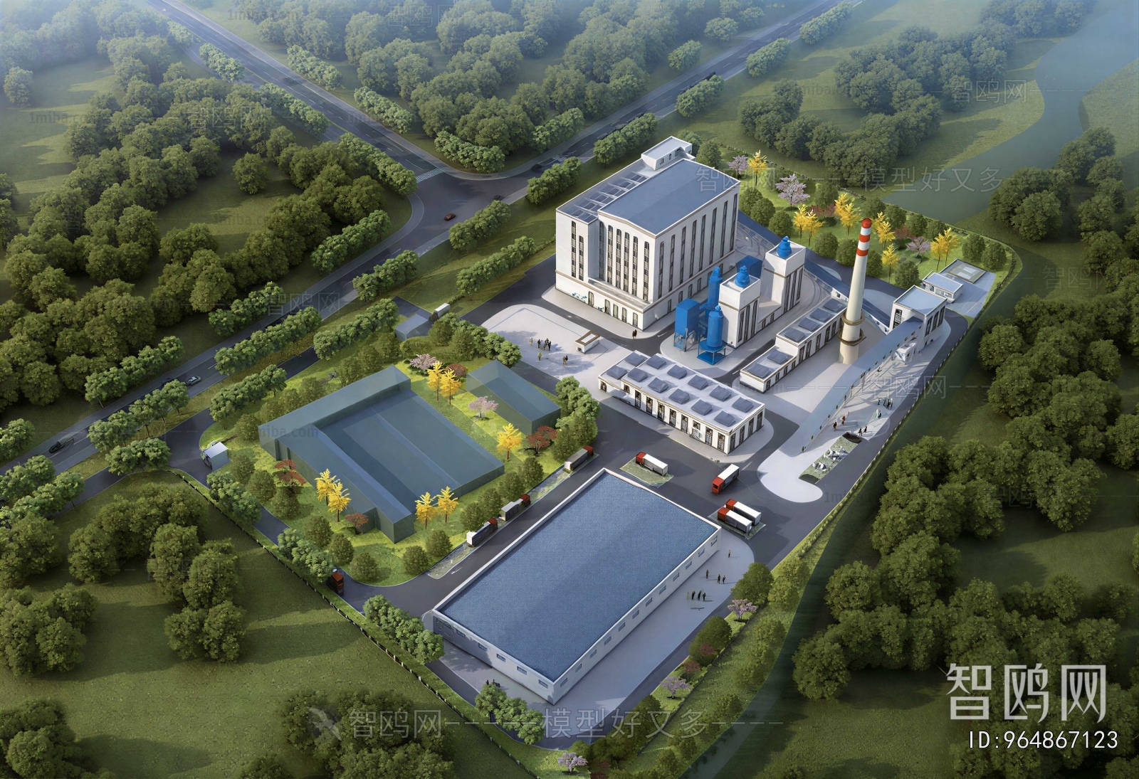Modern Architectural Bird's-eye View Planning