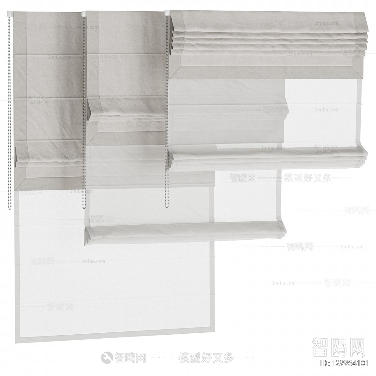New Chinese Style Roman Curtain