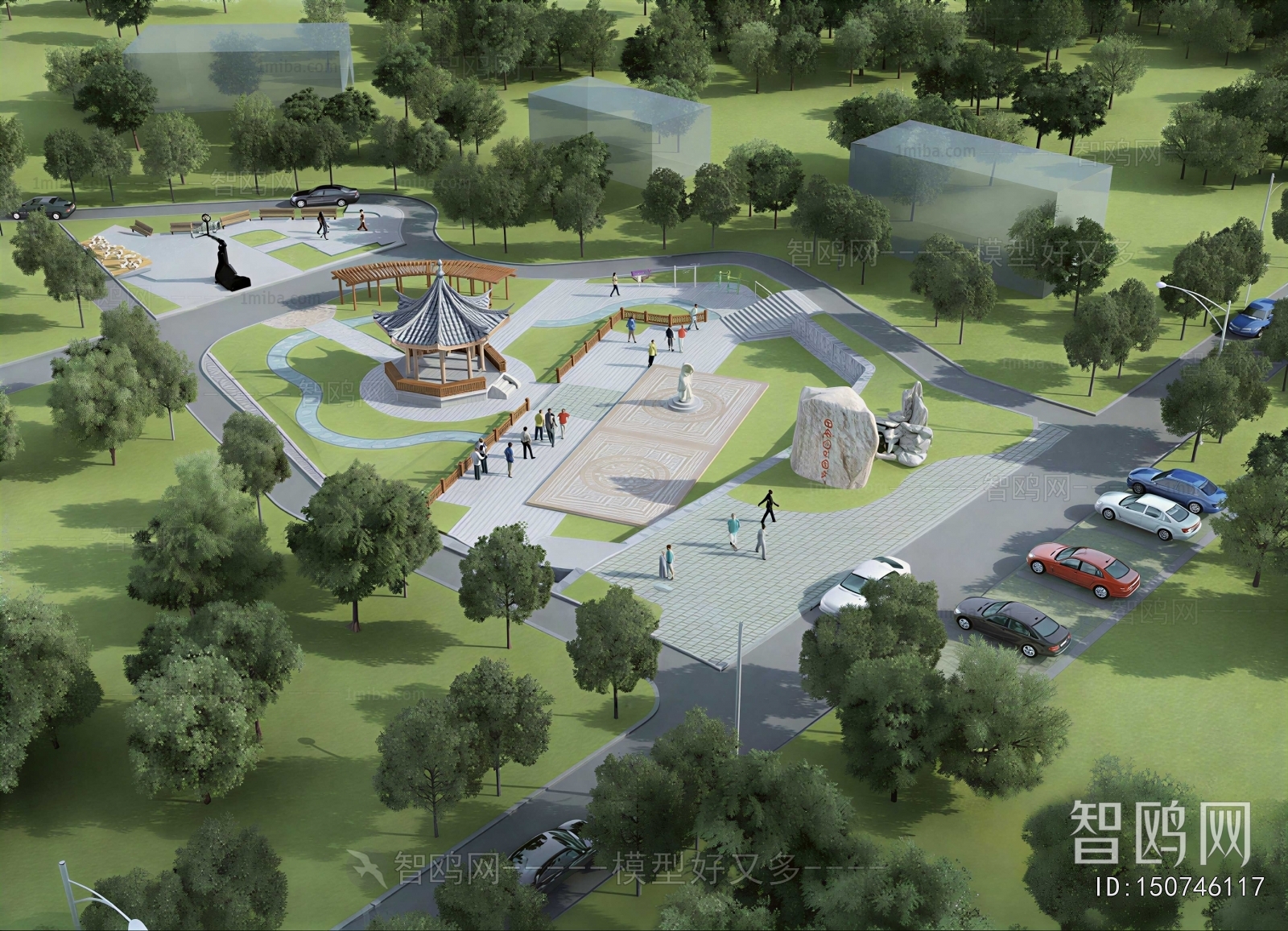 New Chinese Style Park Landscape