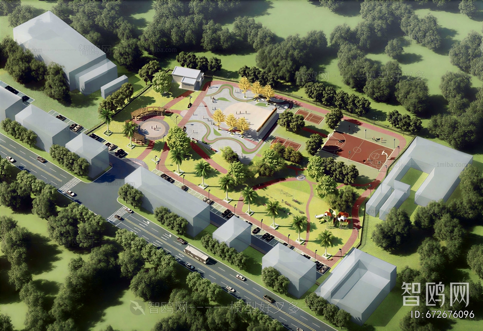 Modern Architectural Bird's-eye View Planning