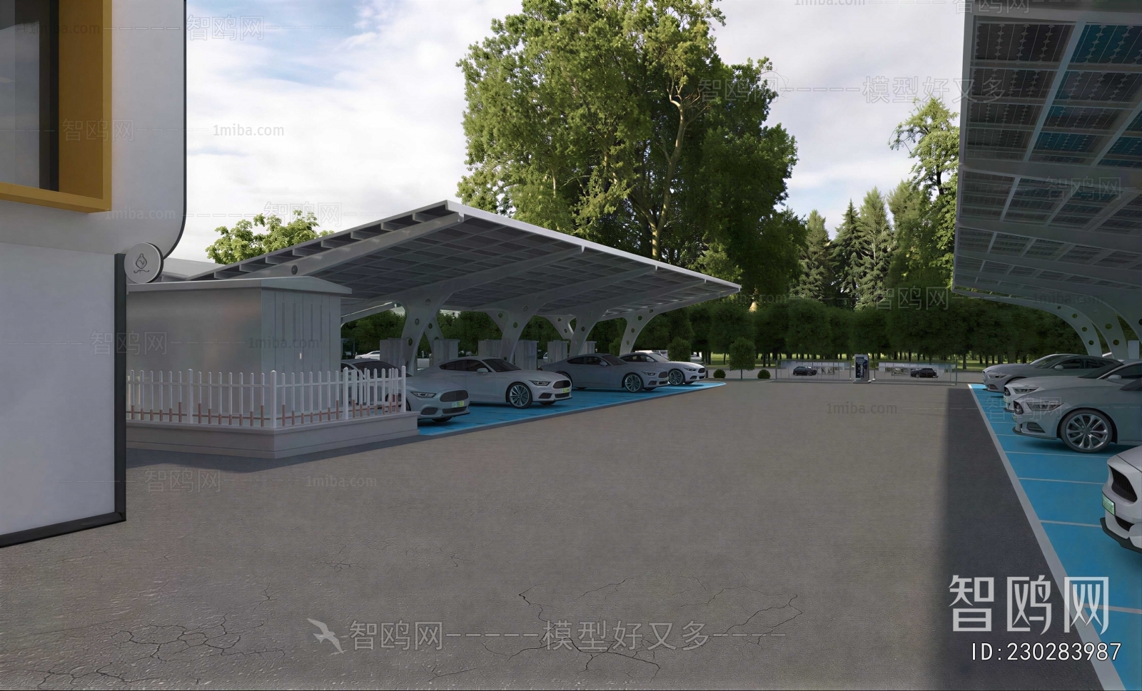 Modern Outdoor Parking Lot