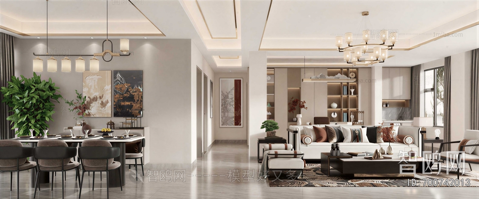New Chinese Style A Living Room