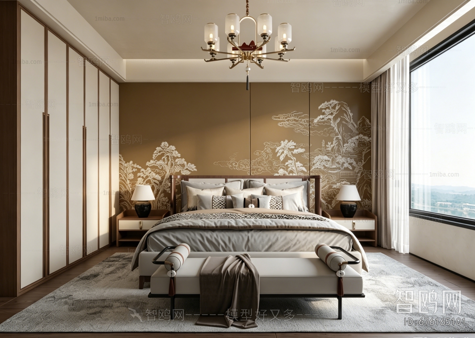 New Chinese Style Bedroom
