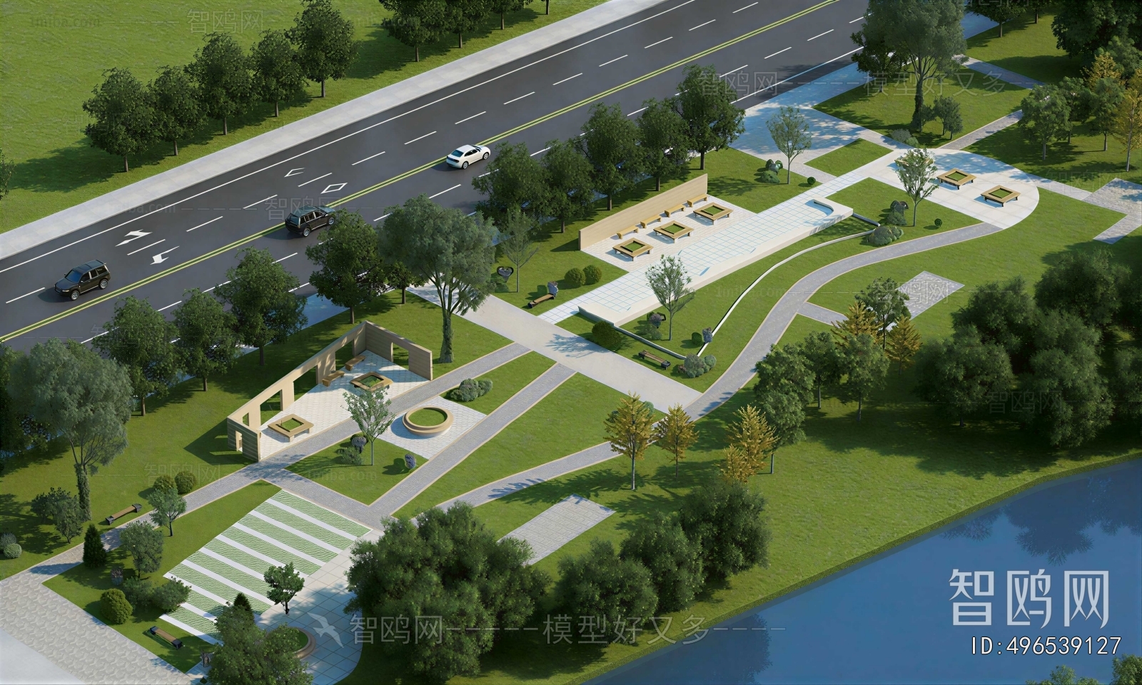 Modern Architectural Bird's-eye View Planning