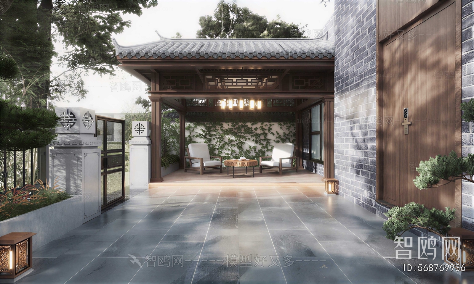 New Chinese Style Courtyard/landscape