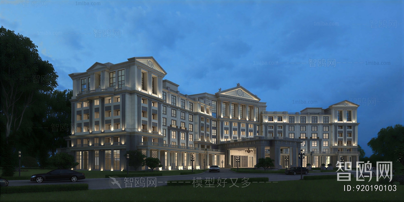 Simple European Style Appearance Of Commercial Building
