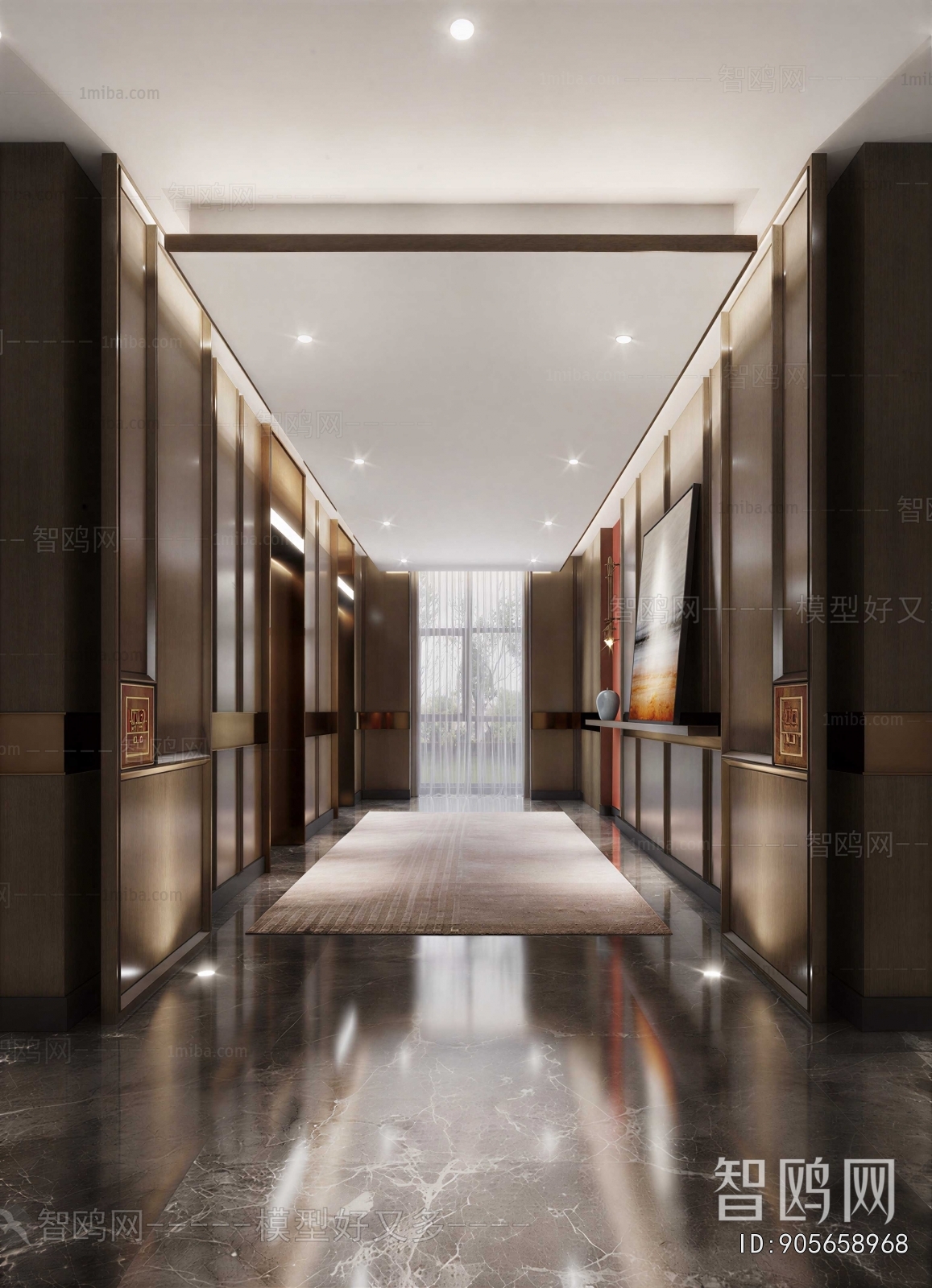 New Chinese Style Corridor Elevator Hall