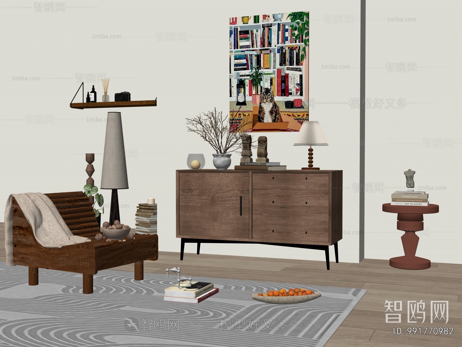 Wabi-sabi Style Side Cabinet