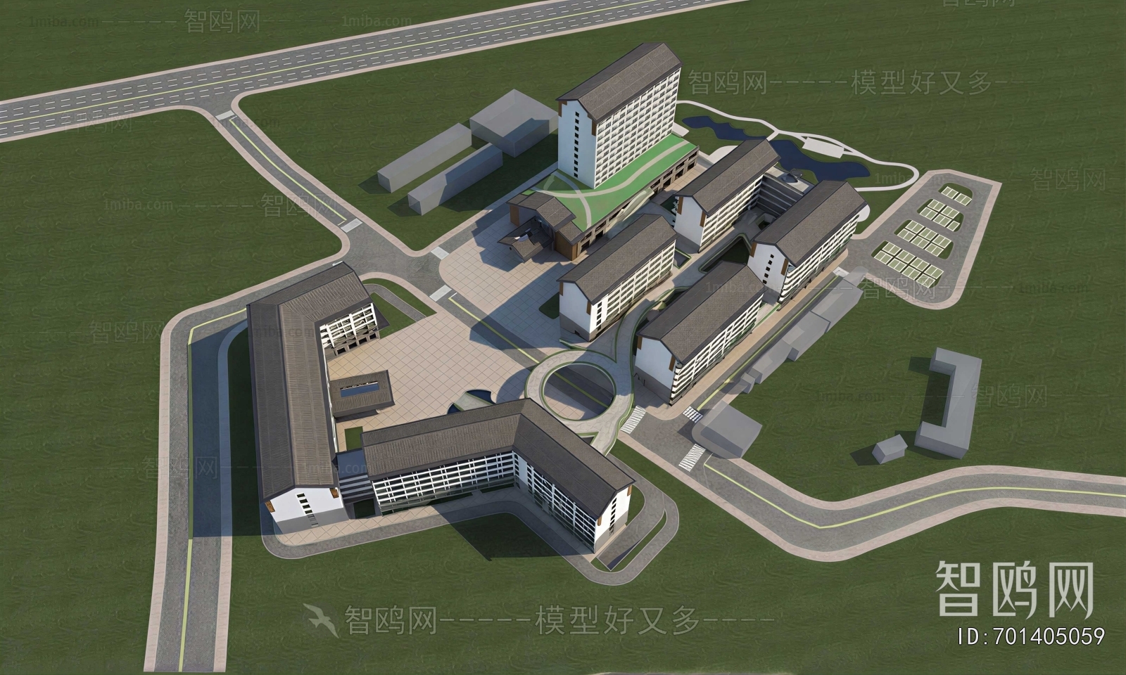 Modern Architectural Bird's-eye View Planning