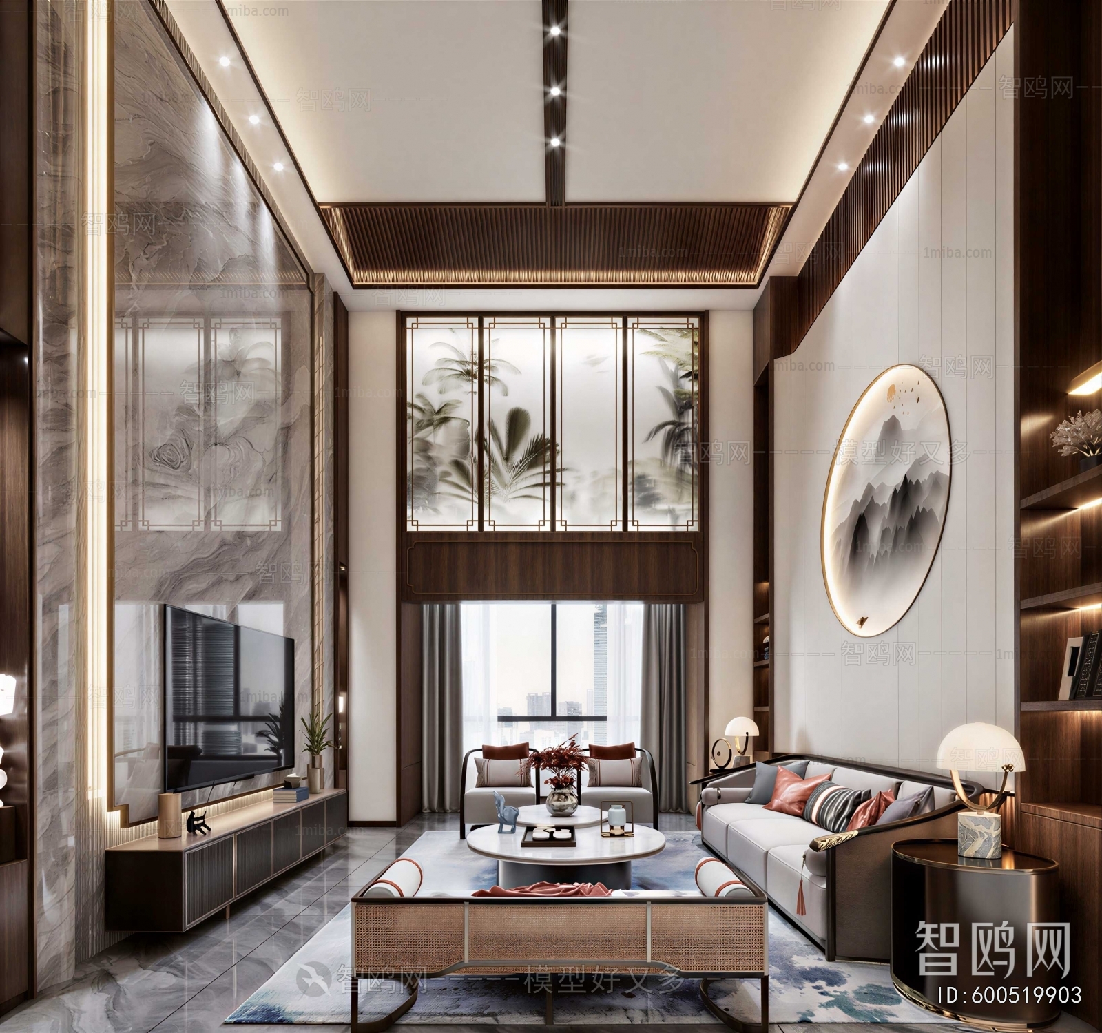 New Chinese Style A Living Room