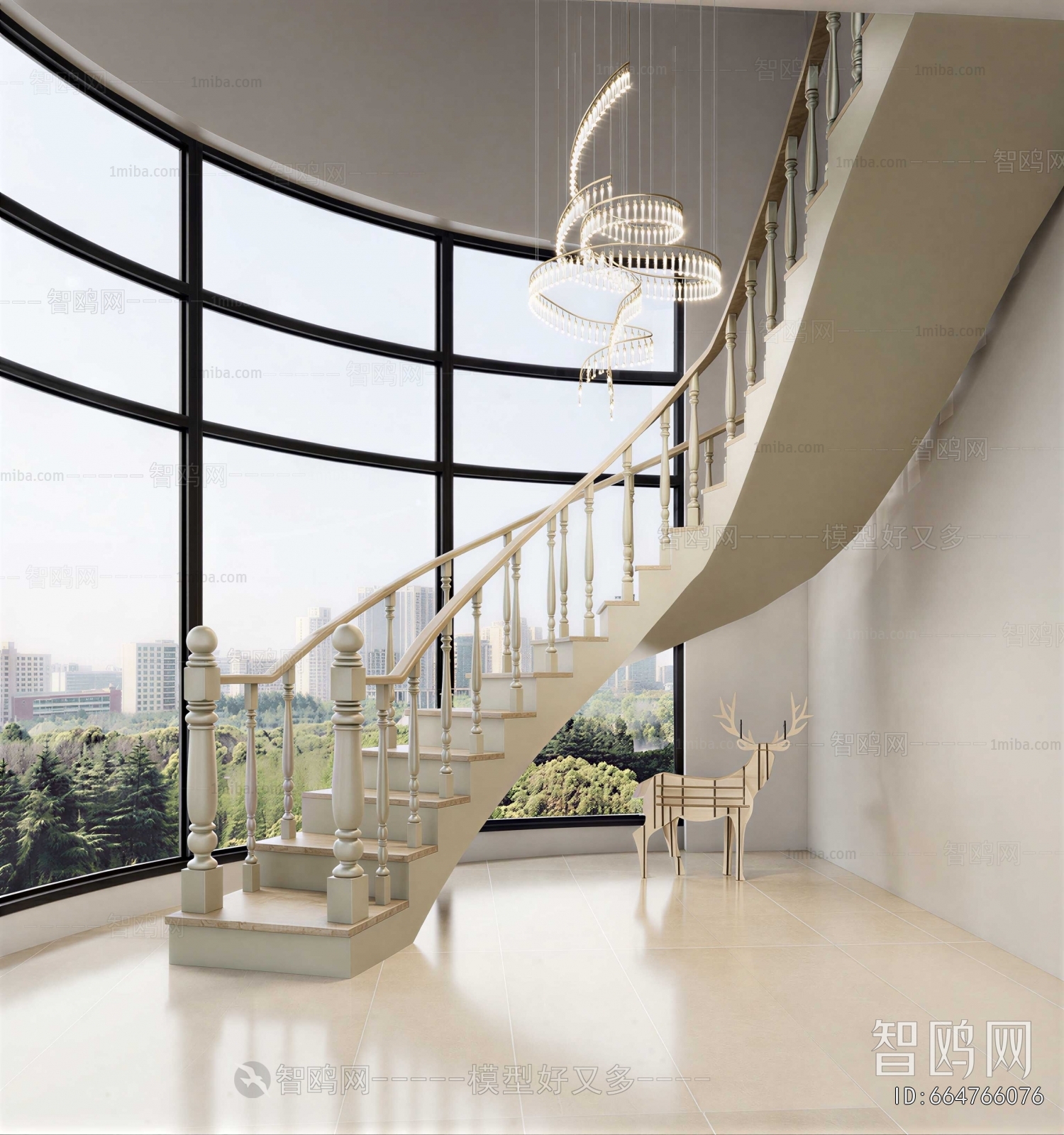 European Style Rotating Staircase