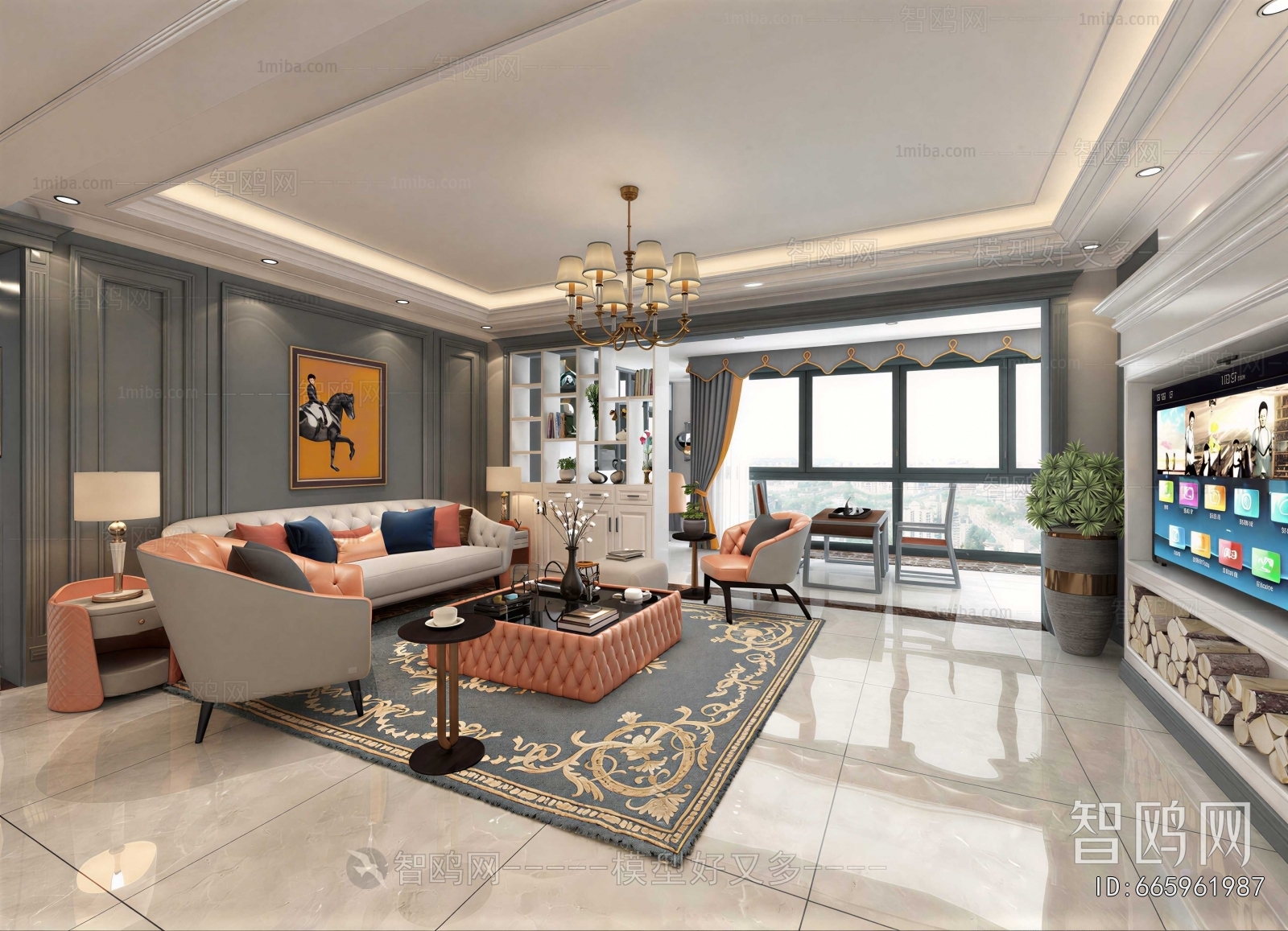 Simple European Style A Living Room