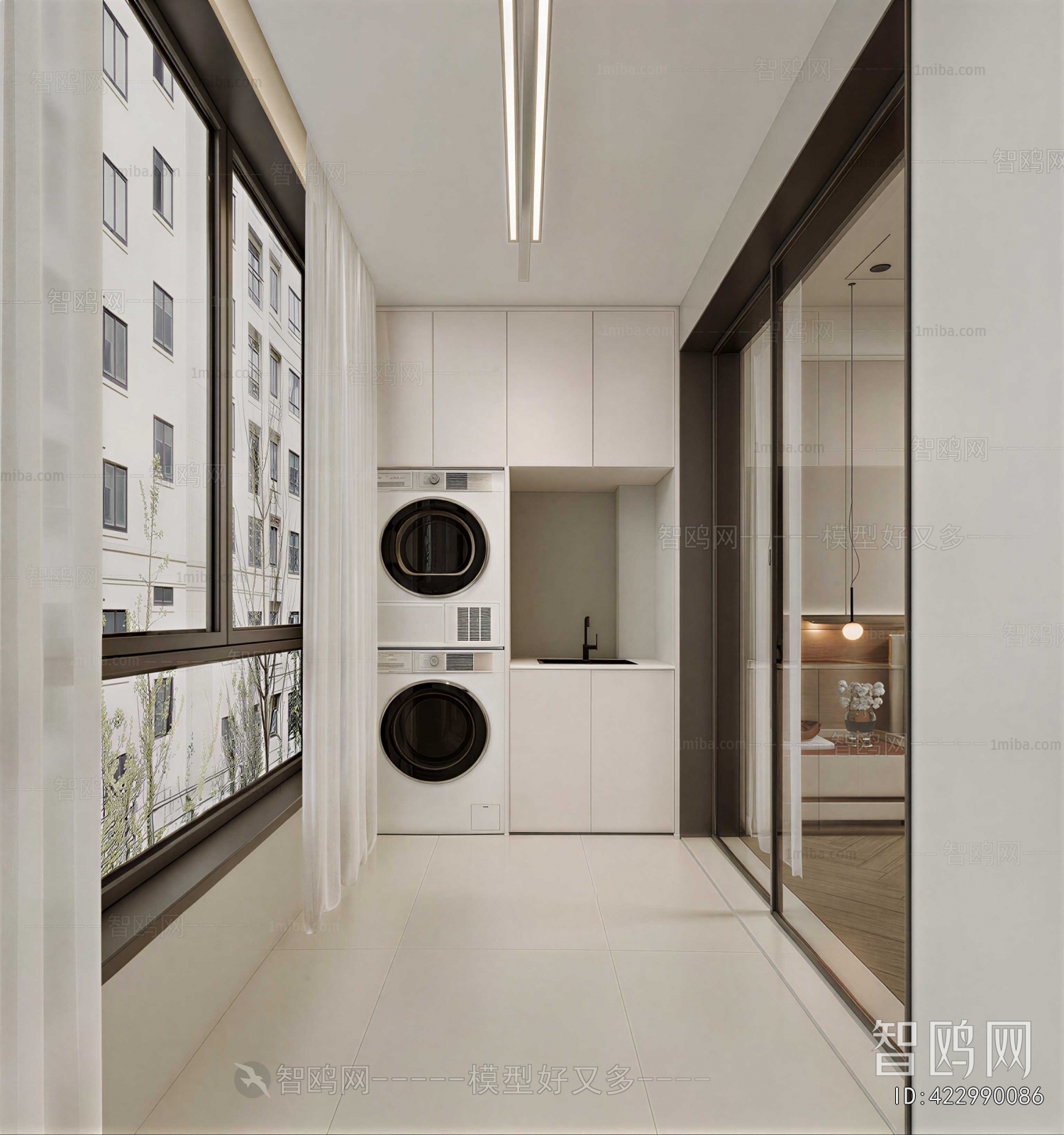 Modern Balcony Laundry Room