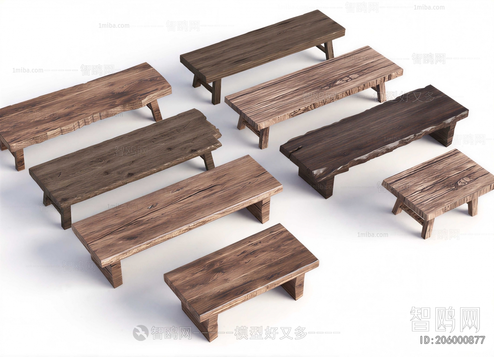 Wabi-sabi Style Wooden Bench Or Stool