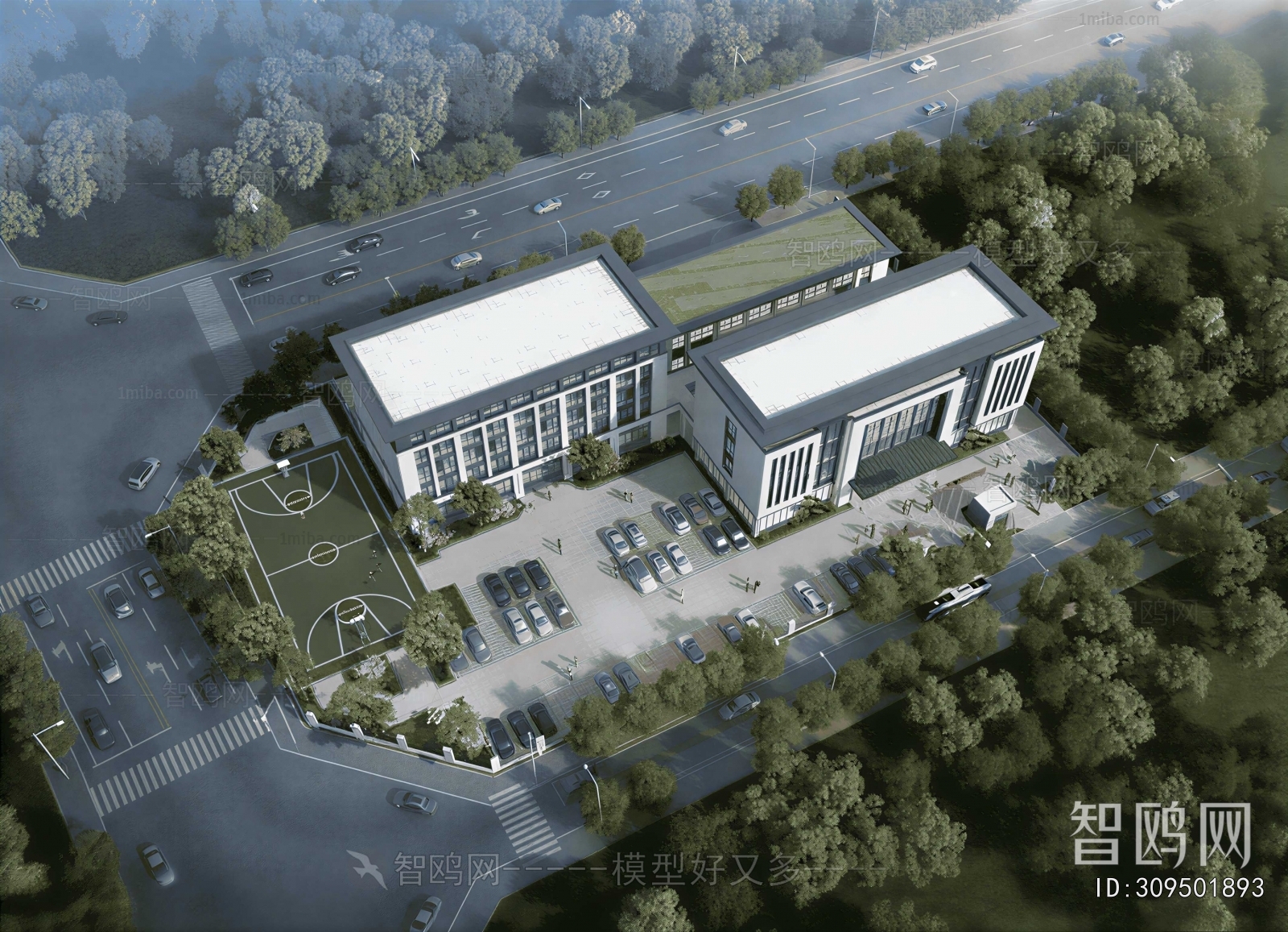 Modern Architectural Bird's-eye View Planning