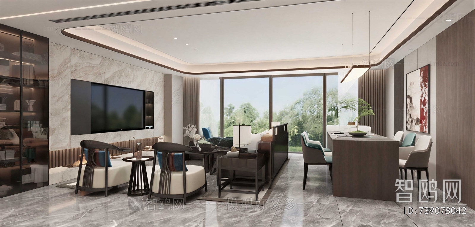 New Chinese Style A Living Room
