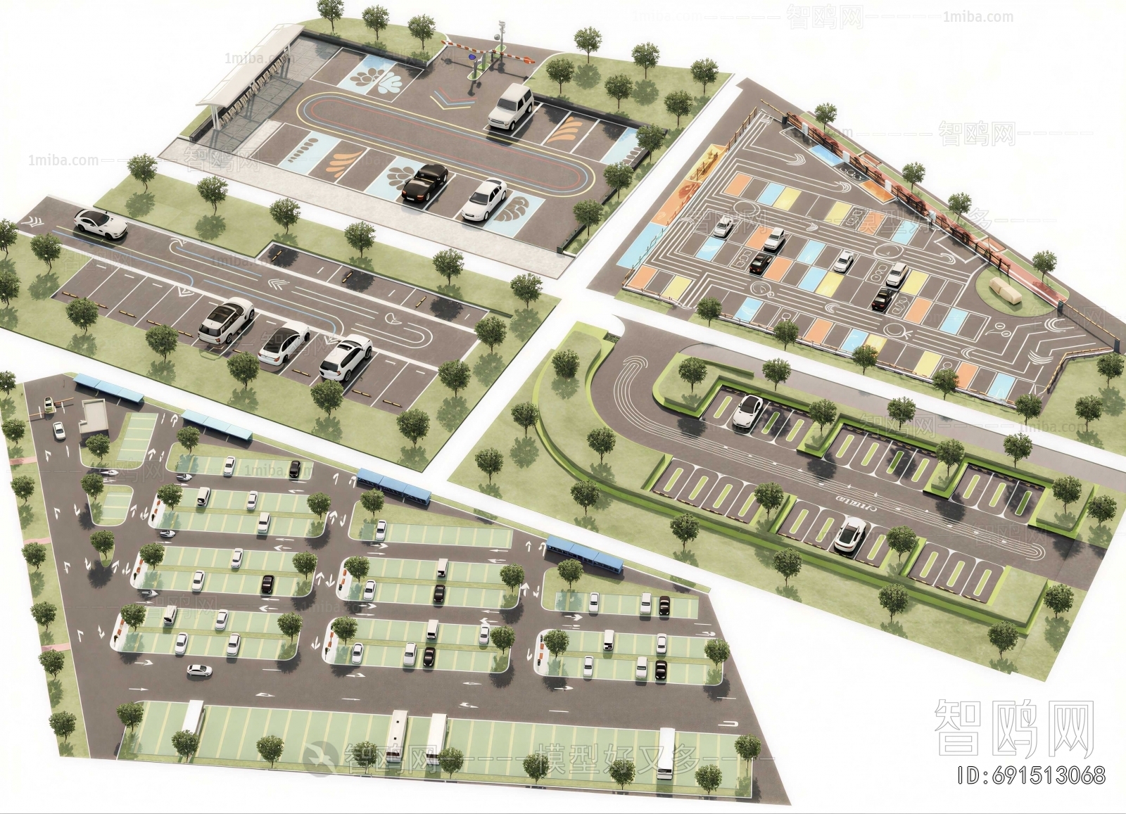 Modern Architectural Bird's-eye View Planning