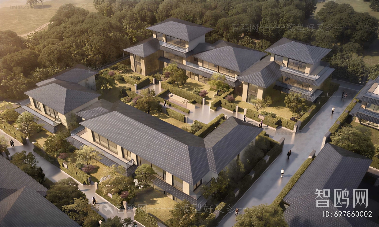 Modern Architectural Bird's-eye View Planning