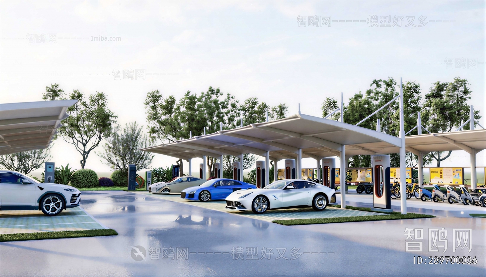 Modern Outdoor Parking Lot