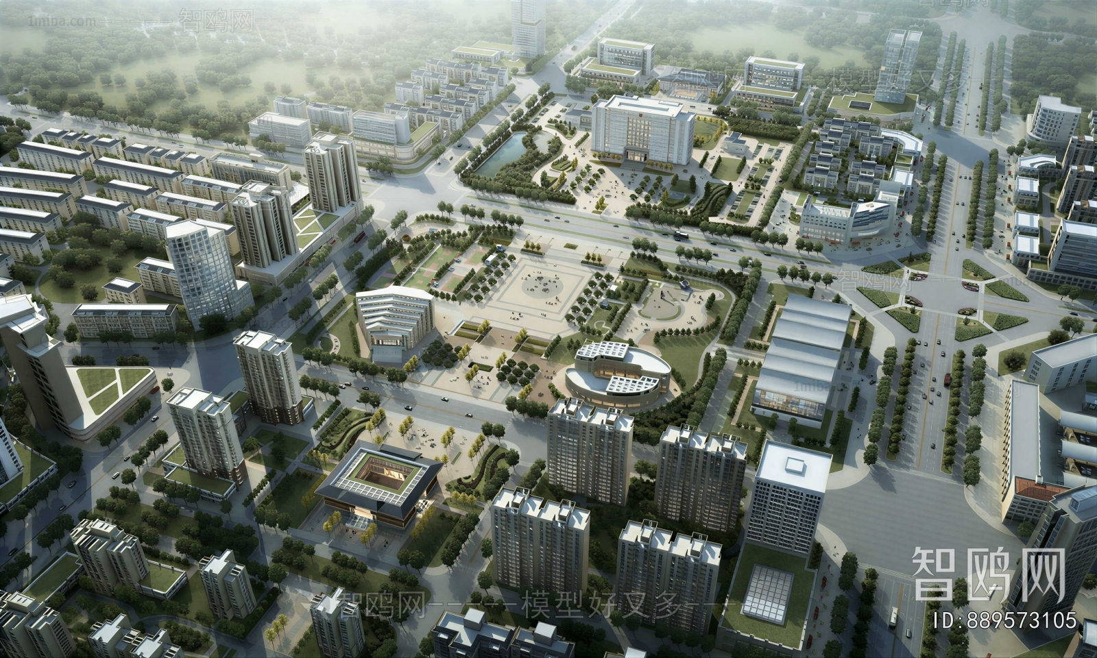 Modern Architectural Bird's-eye View Planning