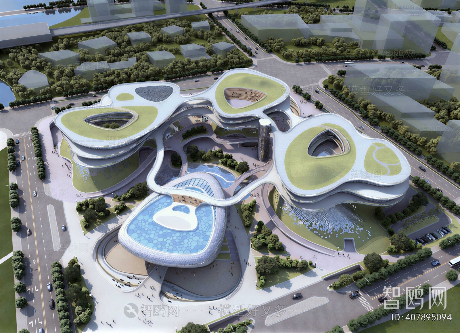 Modern Architectural Bird's-eye View Planning