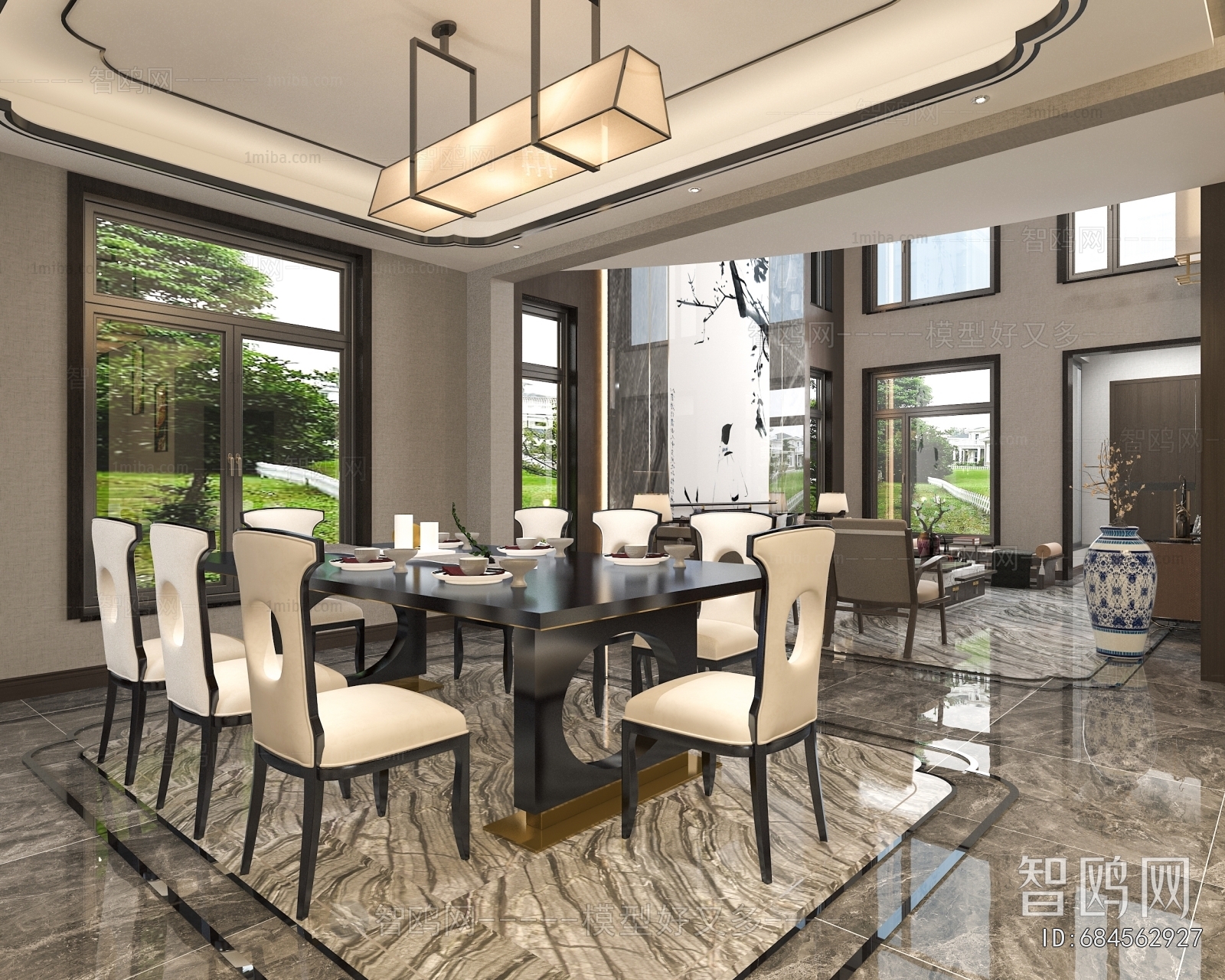 New Chinese Style A Living Room