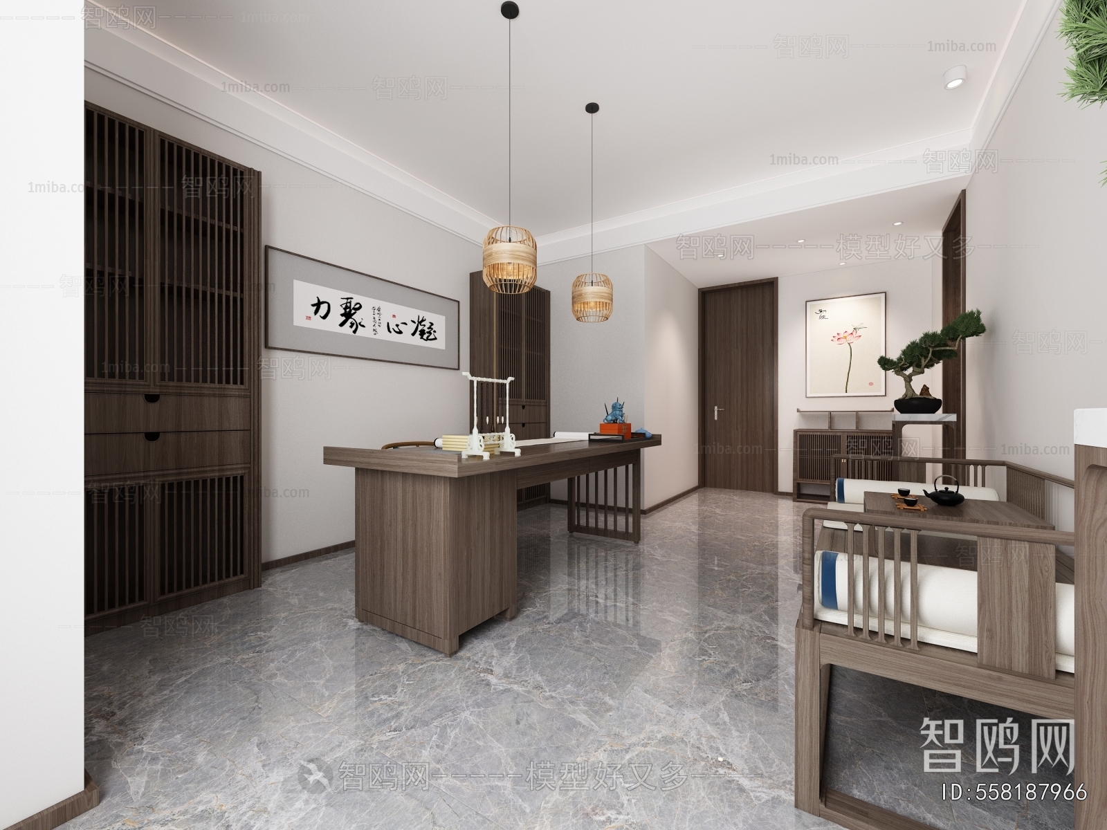 New Chinese Style Study Space