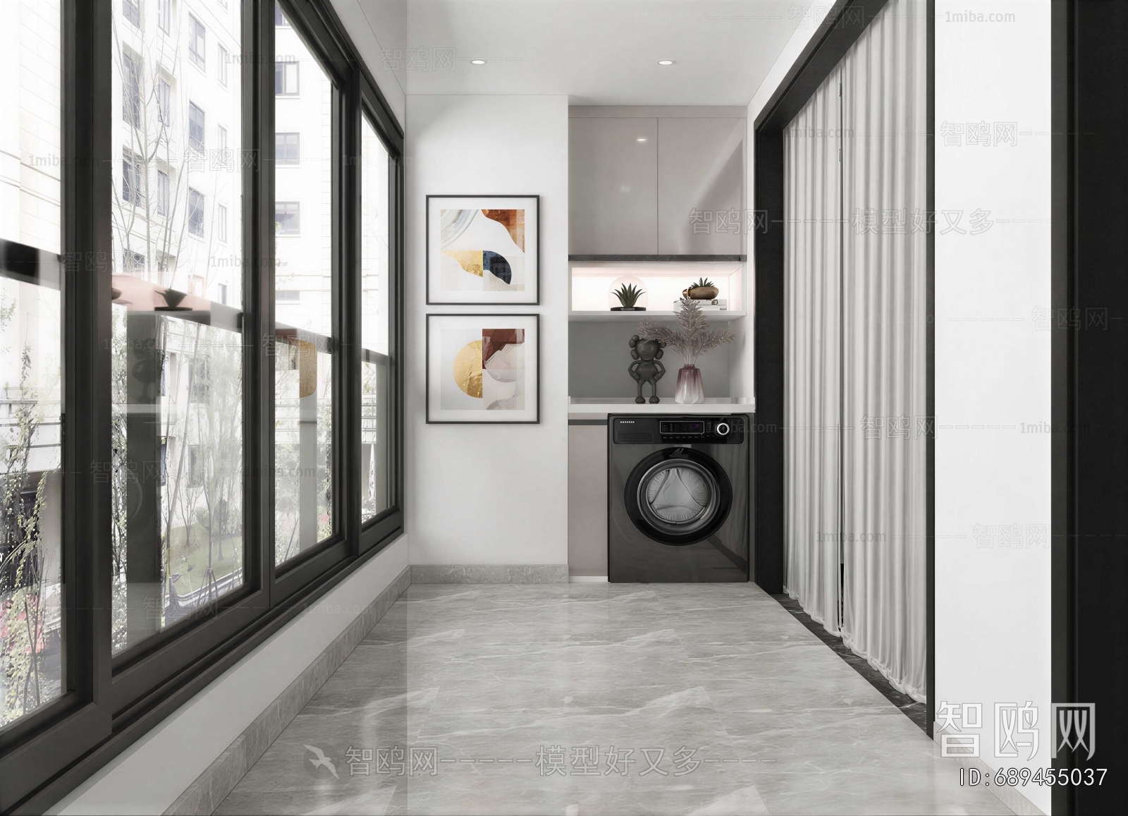Modern Balcony Laundry Room