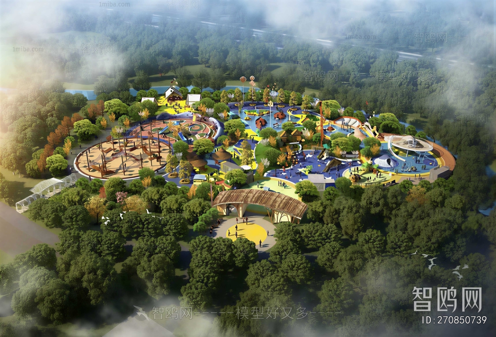 Modern Architectural Bird's-eye View Planning