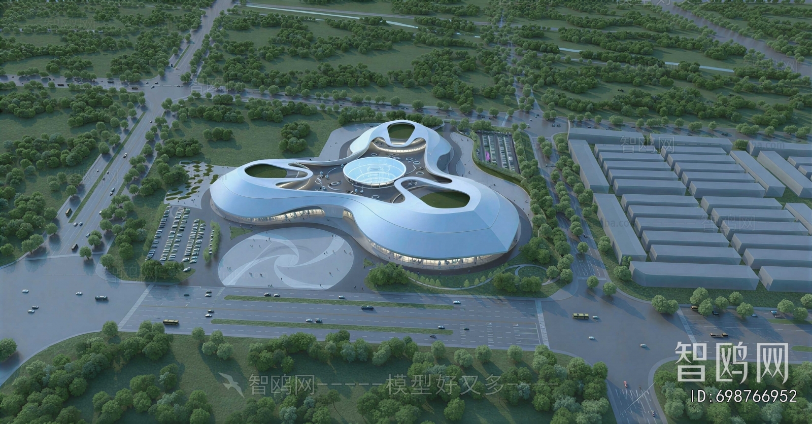 Modern Architectural Bird's-eye View Planning