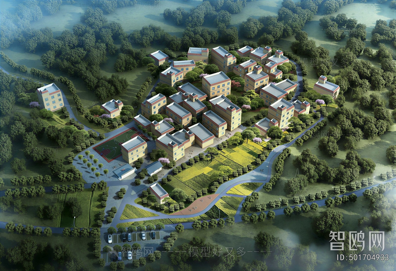 Modern Architectural Bird's-eye View Planning