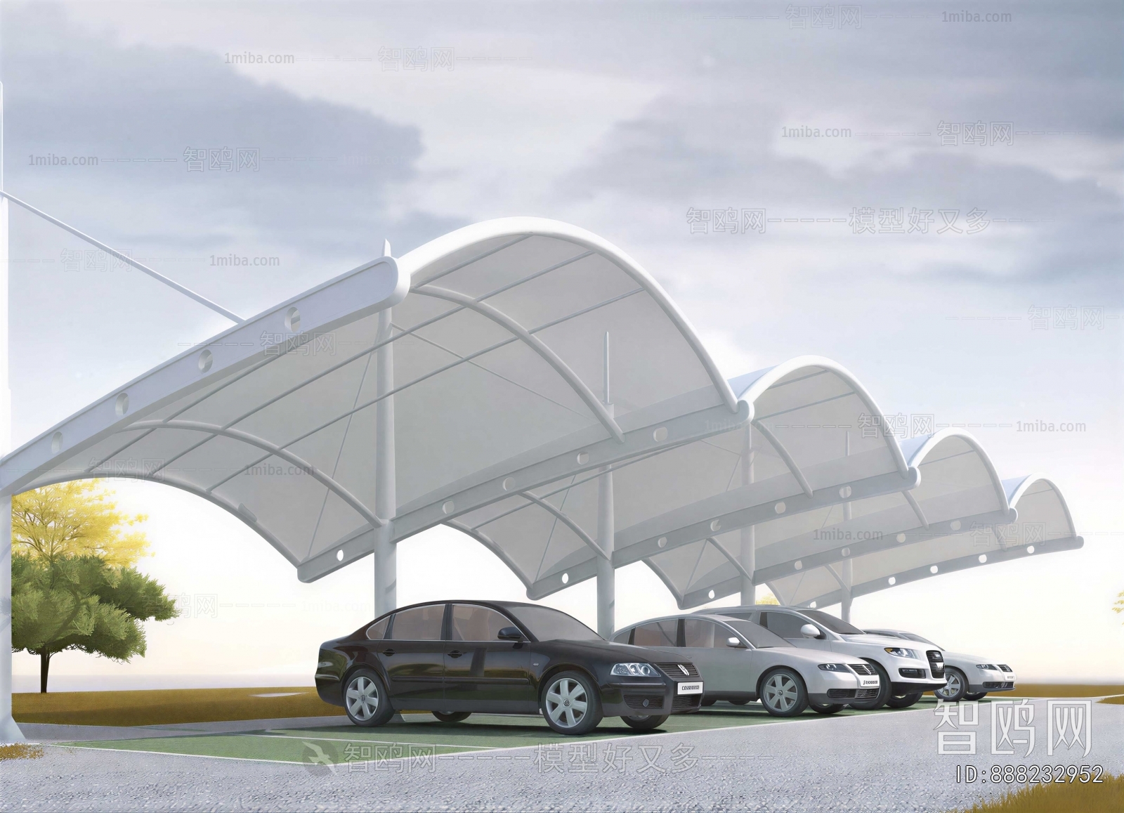 Modern Outdoor Parking Lot