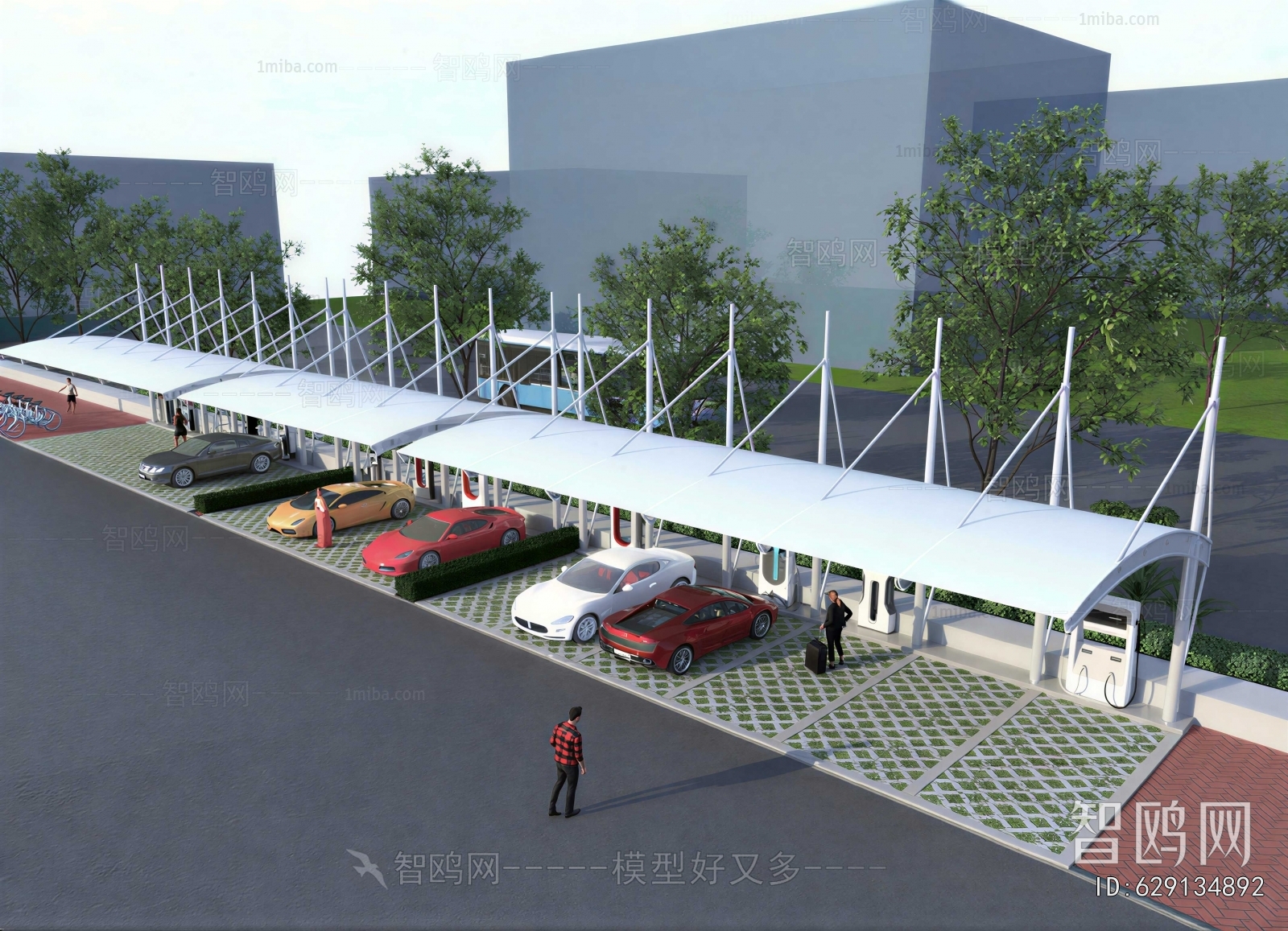 Modern Outdoor Parking Lot
