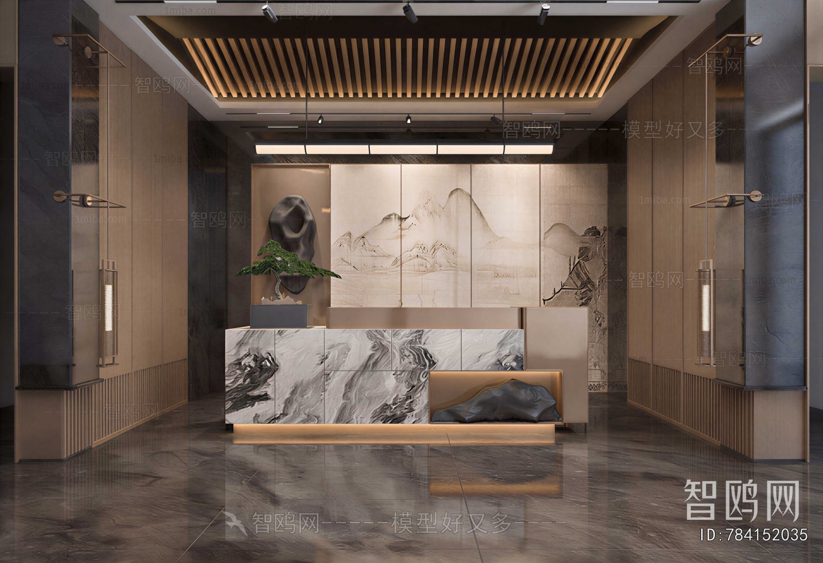 New Chinese Style Office Reception Desk