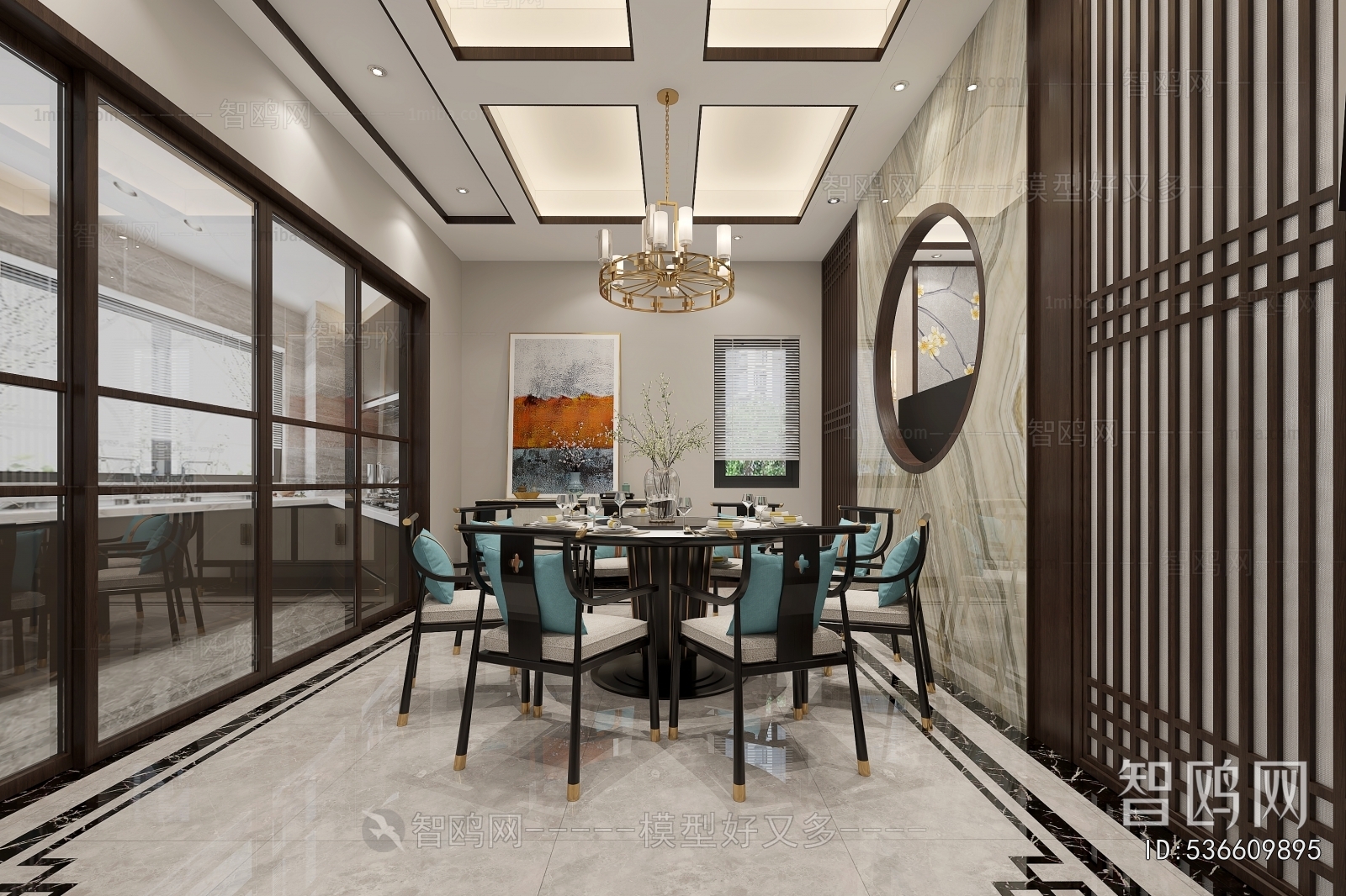 New Chinese Style A Living Room