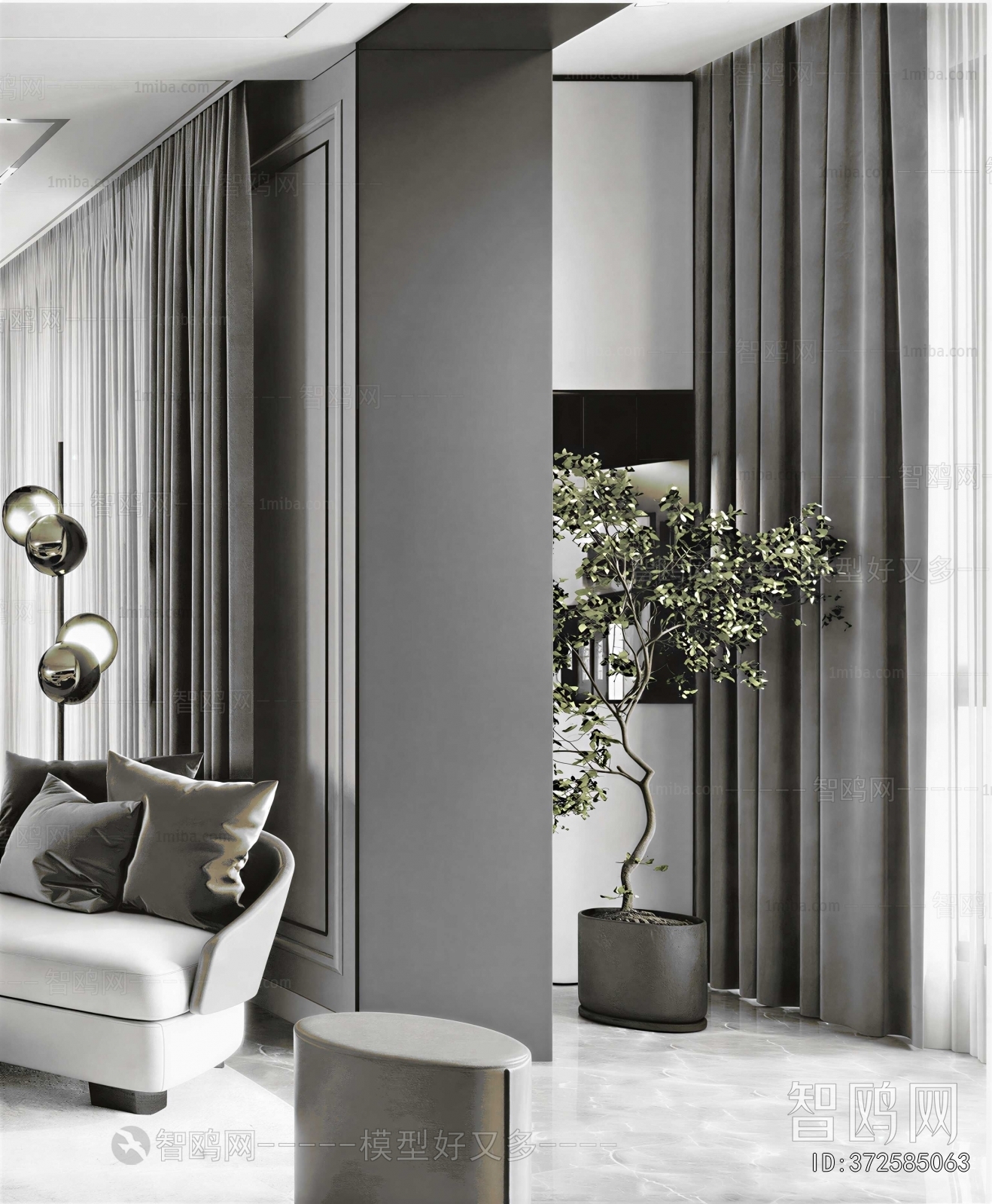Modern Ground Green Plant Potted Plants