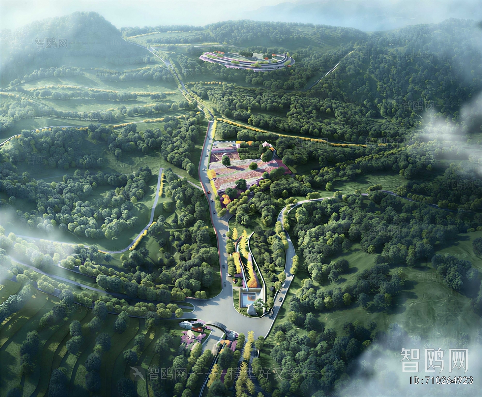 Modern Architectural Bird's-eye View Planning