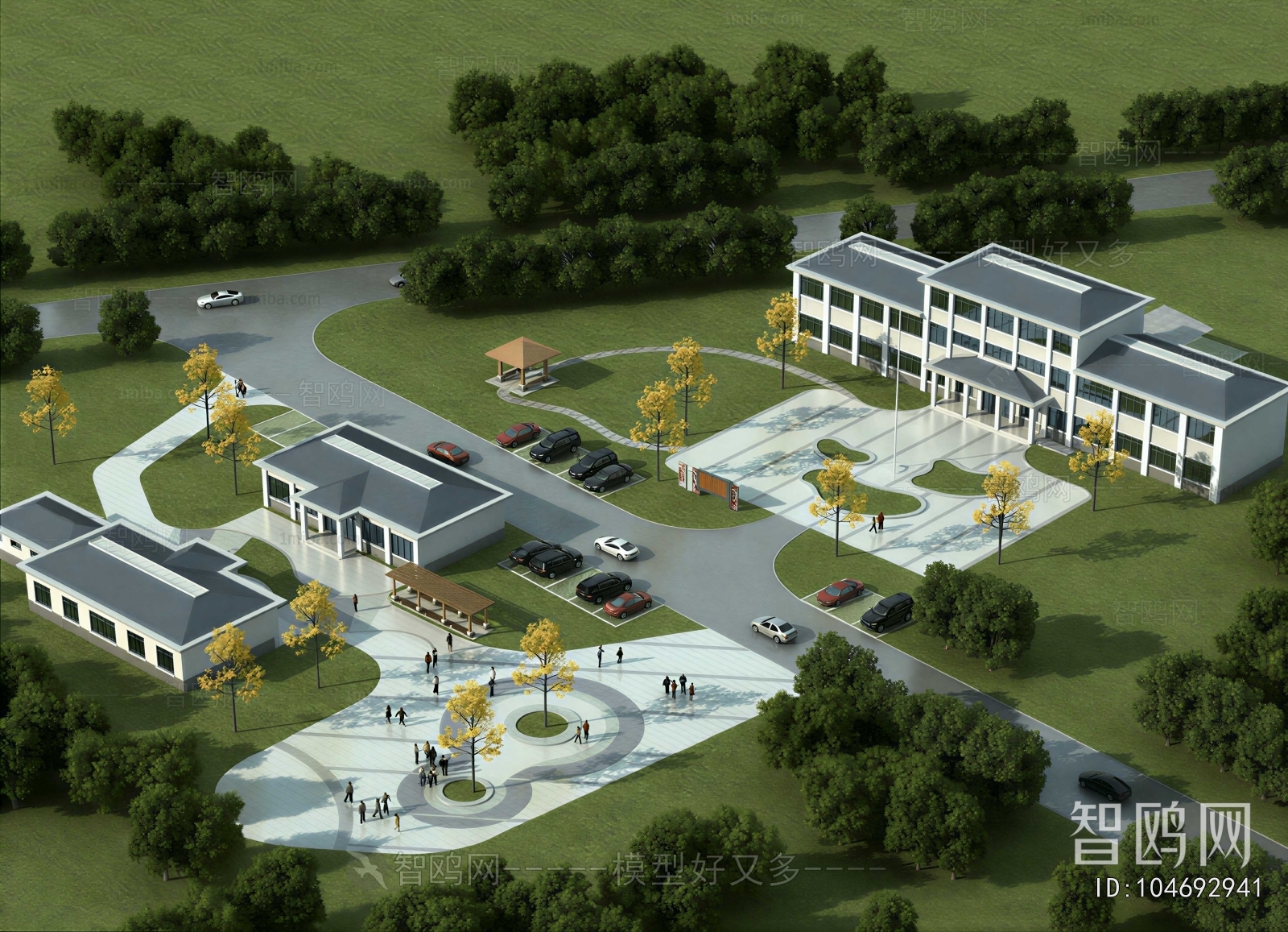 Modern Architectural Bird's-eye View Planning