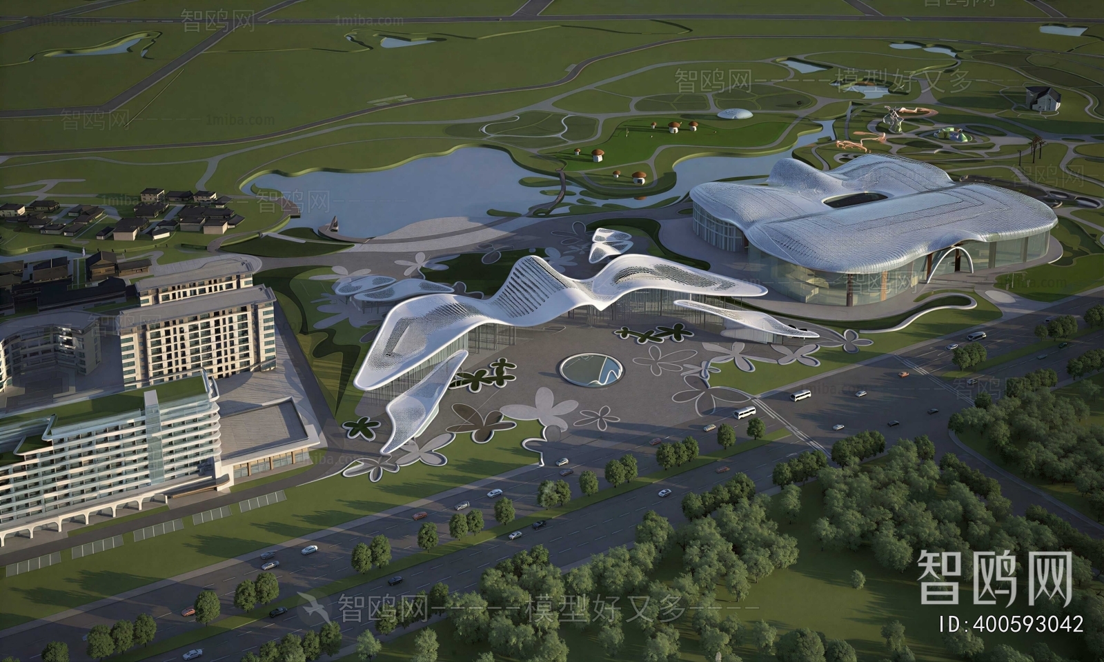 Modern Architectural Bird's-eye View Planning