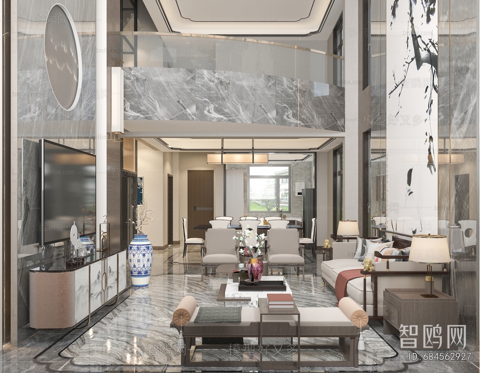 New Chinese Style A Living Room
