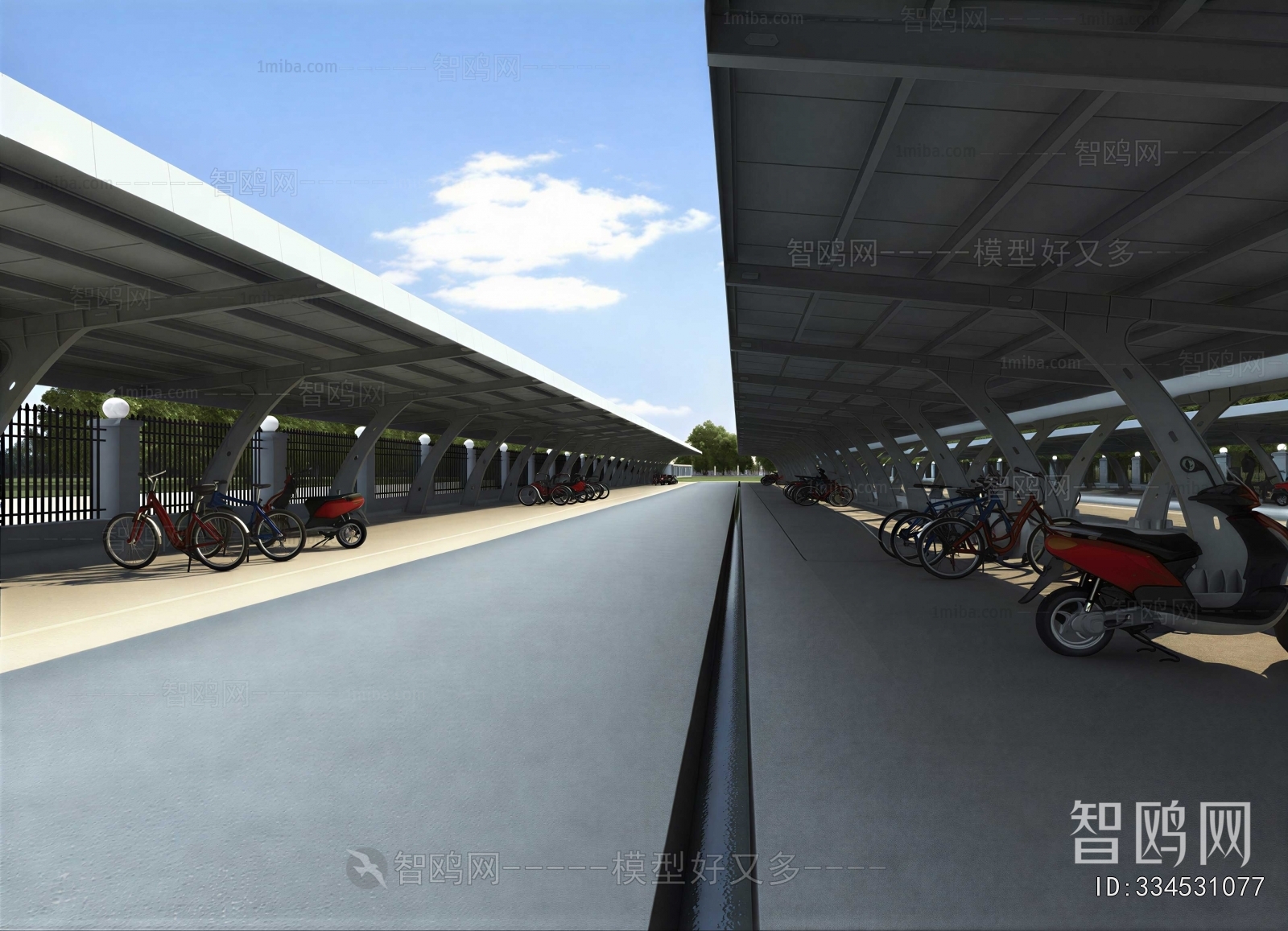 Modern Outdoor Parking Lot